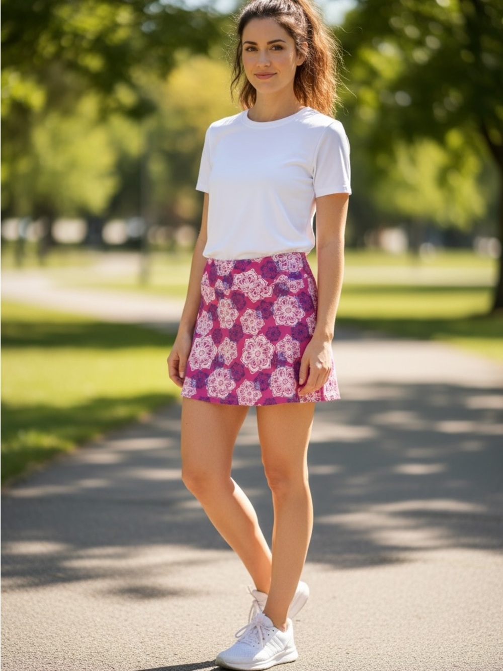 Tranquility by Colorado Clothing Pink Floral Mini Skort